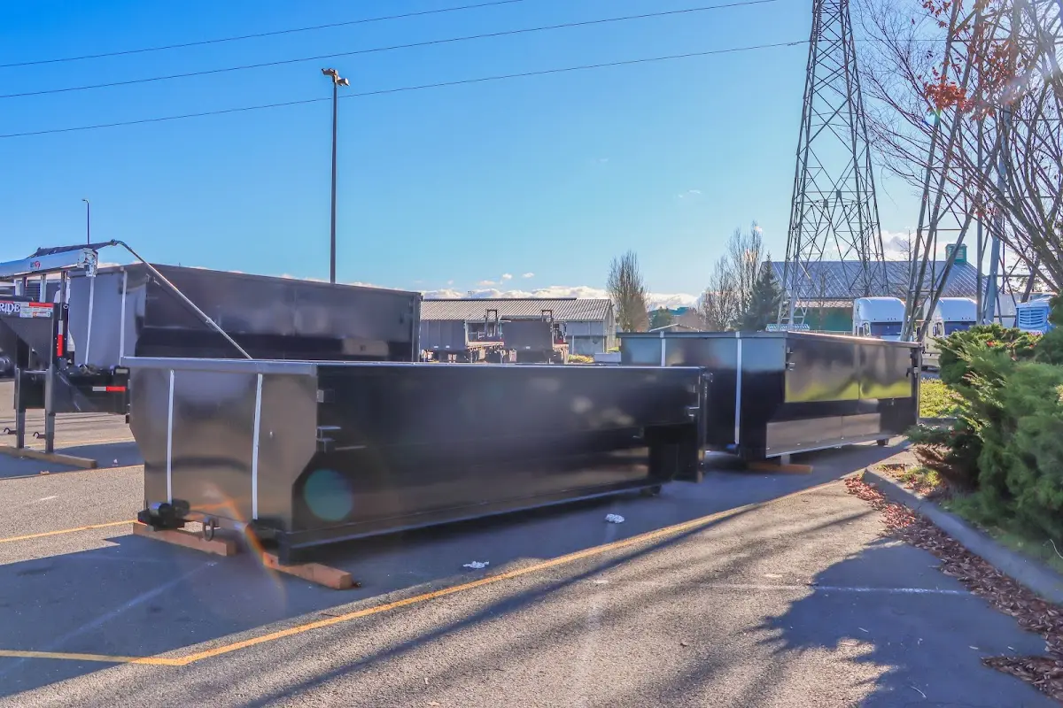 Roll-off dumpster ready for waste disposal at job site for Estate Cleanout Dumpster Rental in Greenville
